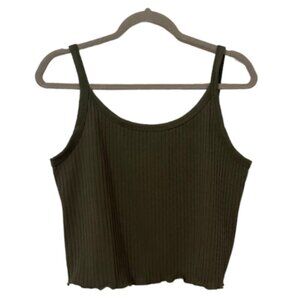 Green Old Navy Women's Fitted Cropped Rib-Knit Cami Top
